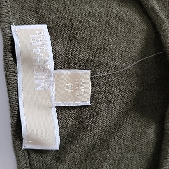 MICHAEL KORS WOMEN'S WOVEN LONG SLEEVES PULLOVER GREEN TOP/ M. - Picture 4 of 13